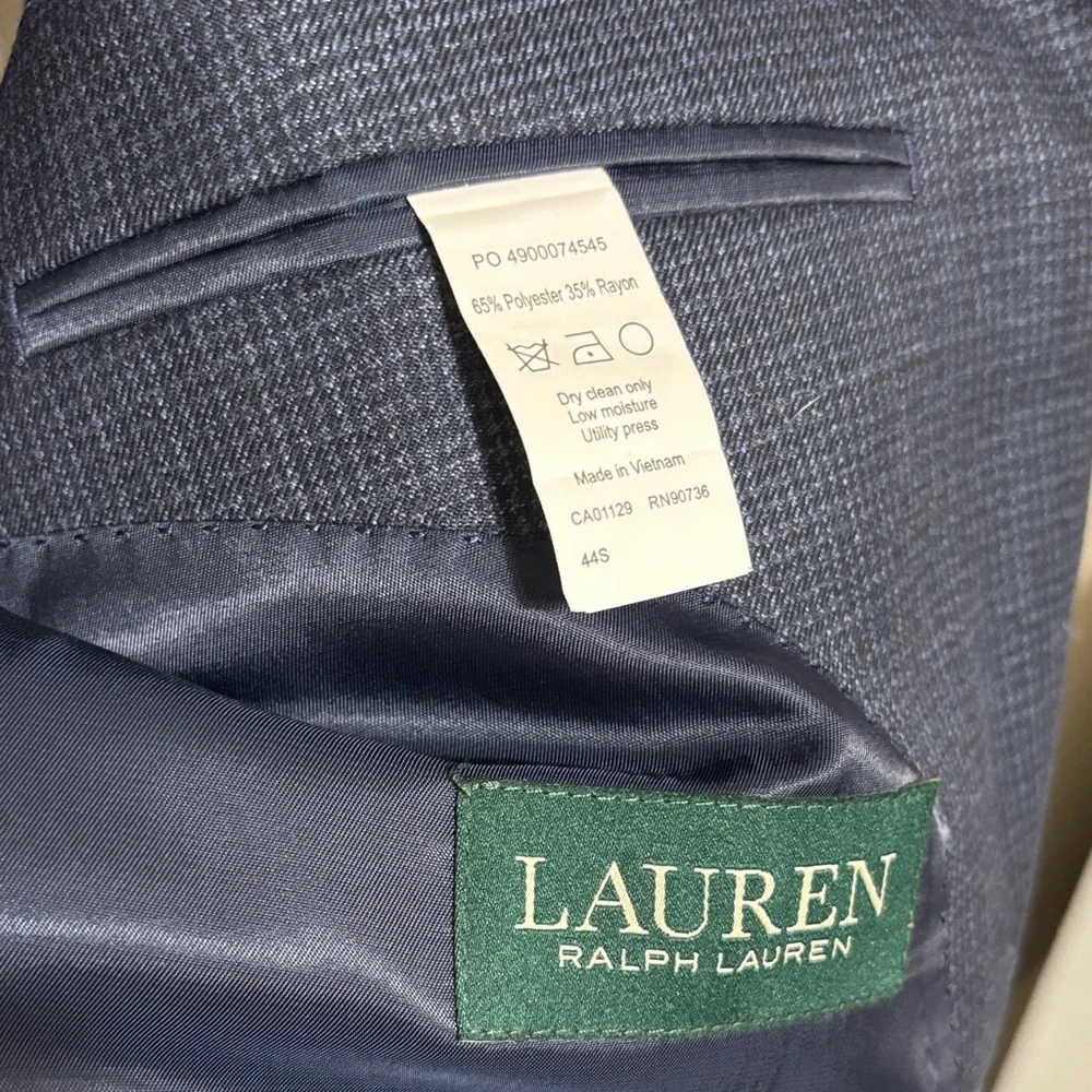 Ralph Lauren Navy Textured Sport Coat Blazer